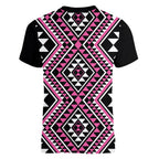 New Zealand Mawhero Taniko Motifs Women V-Neck T-Shirt Maori Poi Dance Costume Inspired