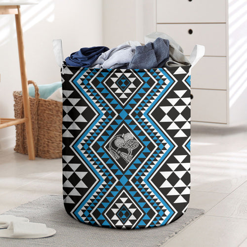 New Zealand Kikorangi Taniko Motifs Laundry Basket Maori Poi Dance Costume Inspired