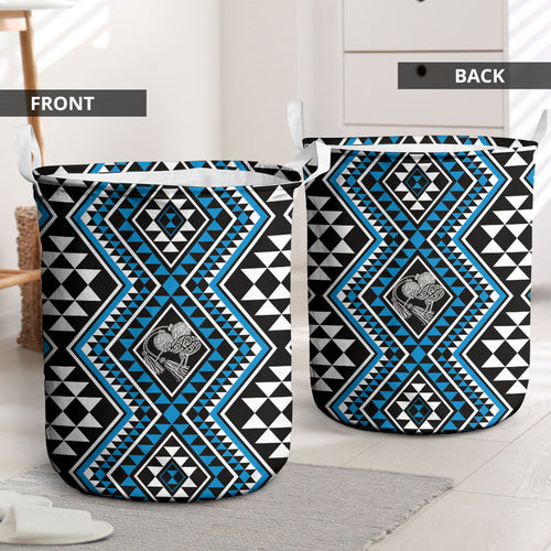 New Zealand Kikorangi Taniko Motifs Laundry Basket Maori Poi Dance Costume Inspired