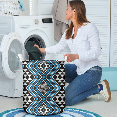 New Zealand Kikorangi Taniko Motifs Laundry Basket Maori Poi Dance Costume Inspired