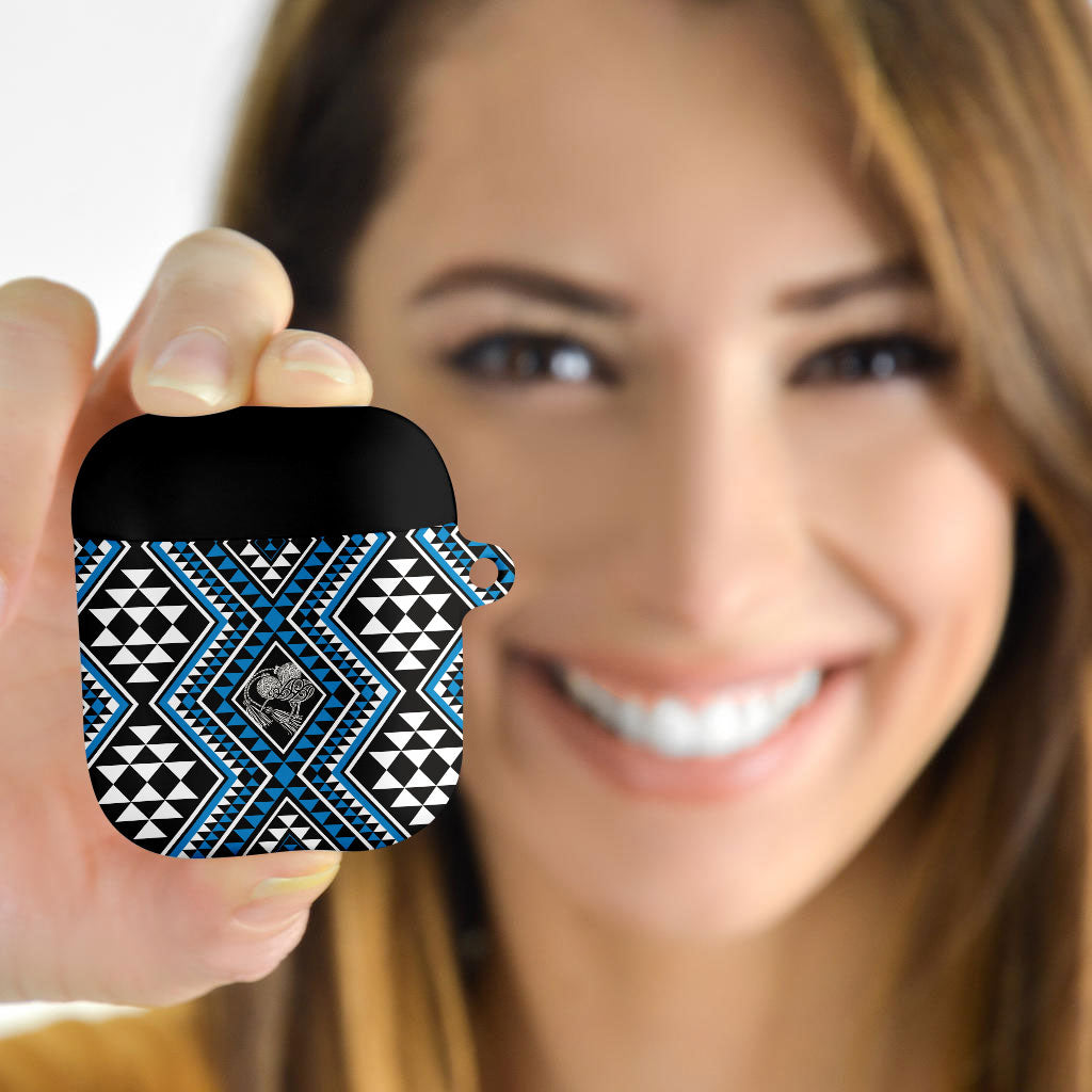 New Zealand Kikorangi Taniko Motifs AirPods Case Maori Poi Dance Costume Inspired