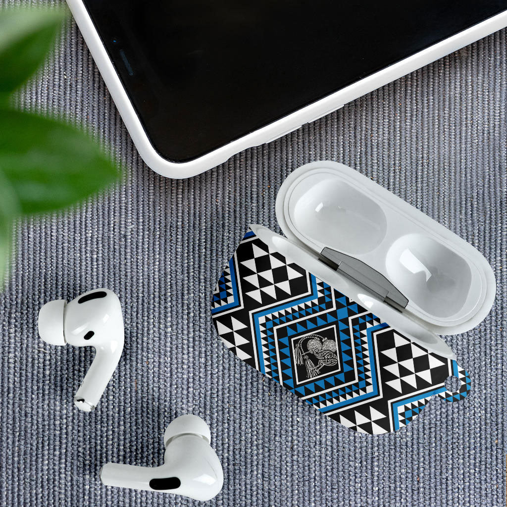 New Zealand Kikorangi Taniko Motifs AirPods Case Maori Poi Dance Costume Inspired