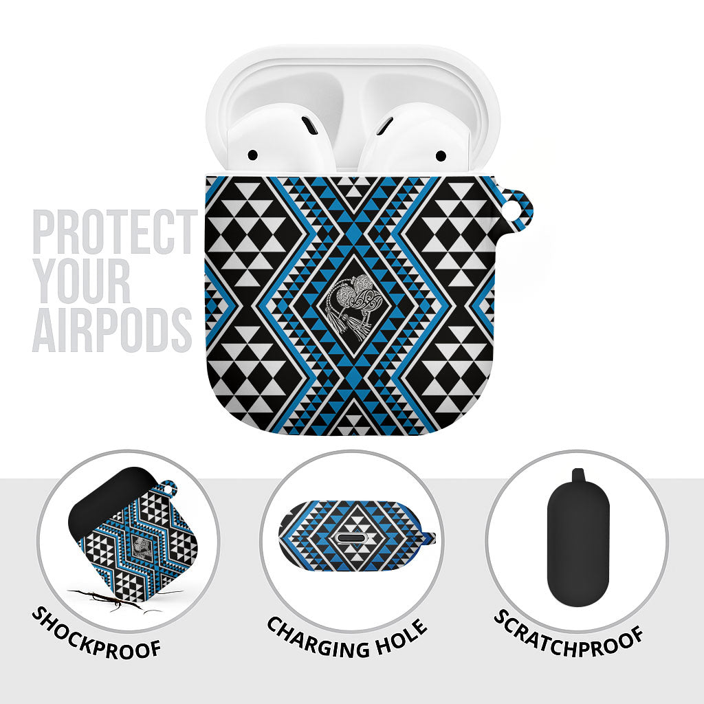 New Zealand Kikorangi Taniko Motifs AirPods Case Maori Poi Dance Costume Inspired