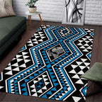 New Zealand Kikorangi Taniko Motifs Area Rug Maori Poi Dance Costume Inspired