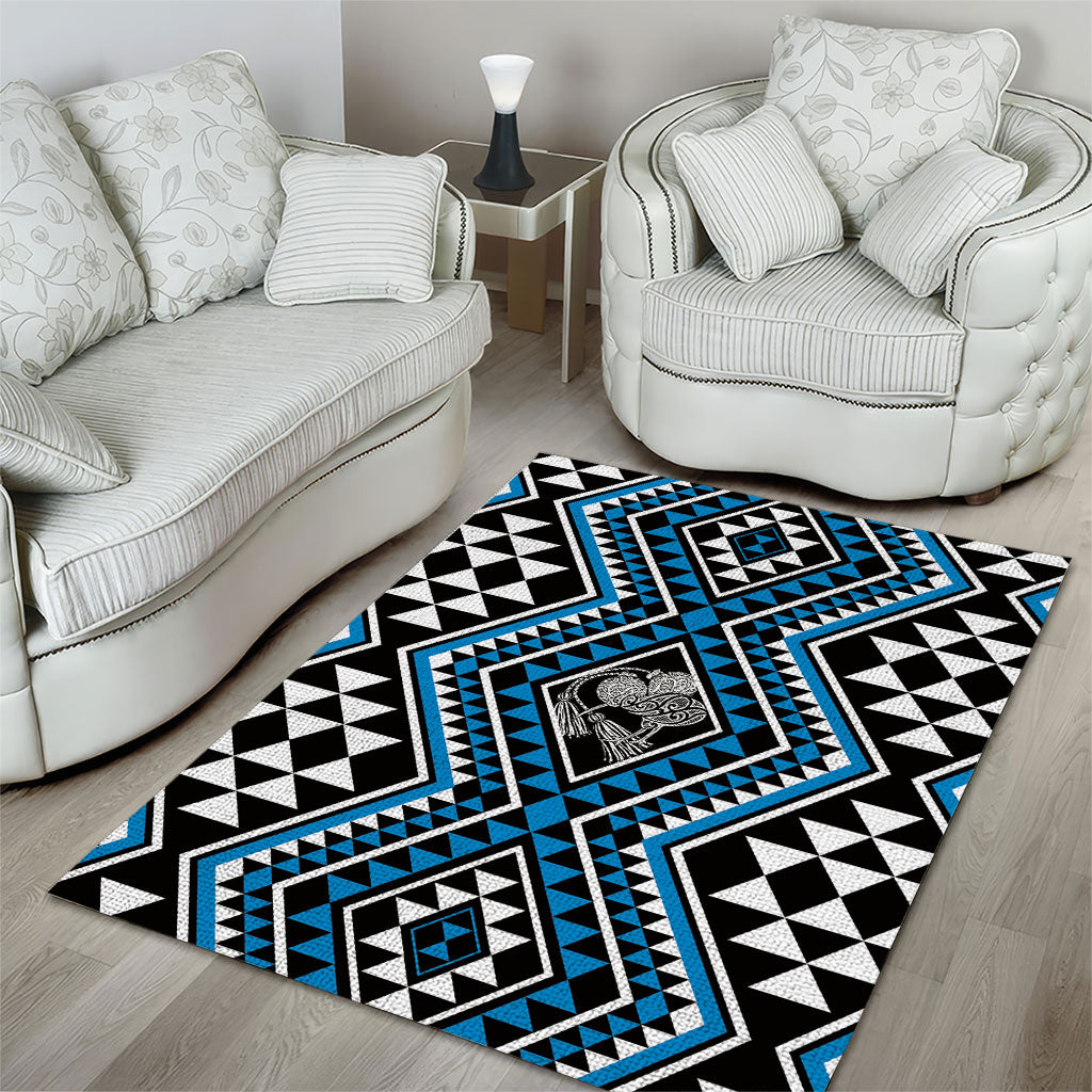 New Zealand Kikorangi Taniko Motifs Area Rug Maori Poi Dance Costume Inspired