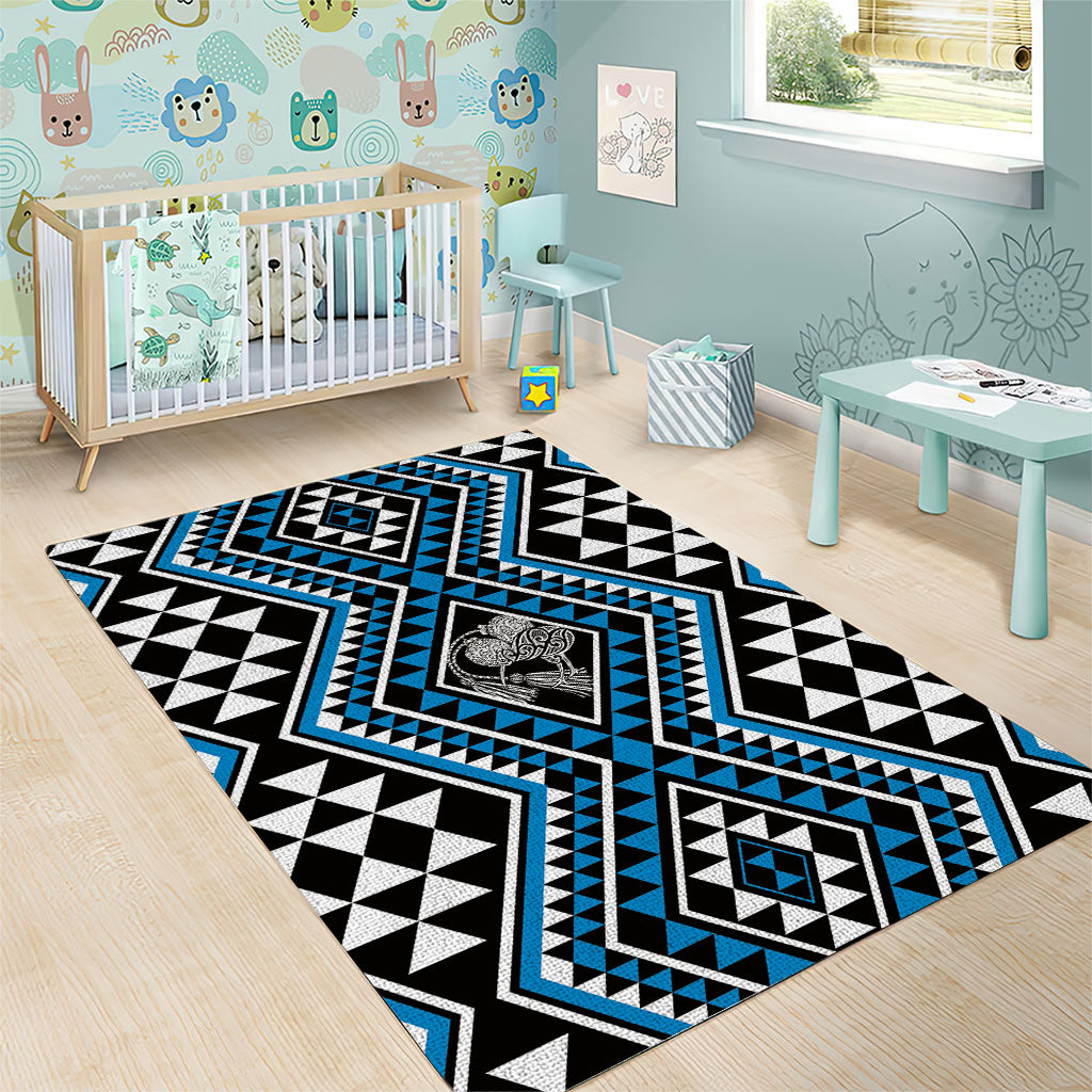 New Zealand Kikorangi Taniko Motifs Area Rug Maori Poi Dance Costume Inspired