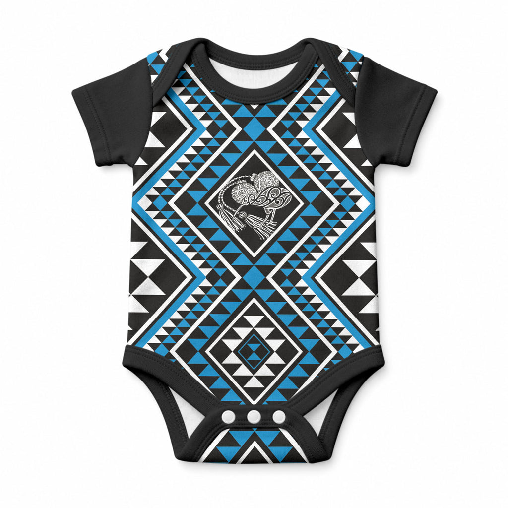 New Zealand Kikorangi Taniko Motifs Baby Onesie Maori Poi Dance Costume Inspired
