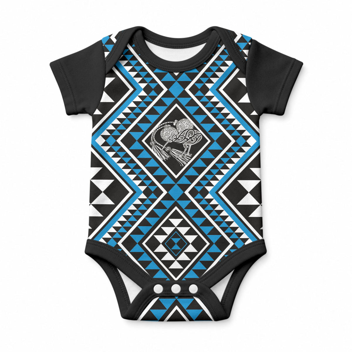 New Zealand Kikorangi Taniko Motifs Baby Onesie Maori Poi Dance Costume Inspired