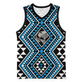 New Zealand Kikorangi Taniko Motifs Basketball Jersey Maori Poi Dance Costume Inspired