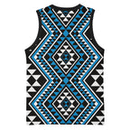 New Zealand Kikorangi Taniko Motifs Basketball Jersey Maori Poi Dance Costume Inspired