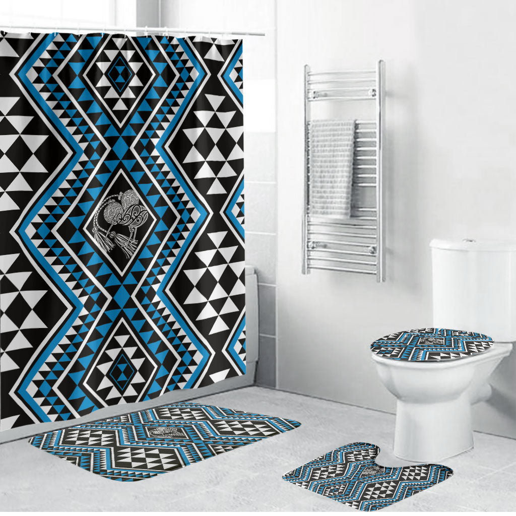 New Zealand Kikorangi Taniko Motifs Bathroom Set Maori Poi Dance Costume Inspired