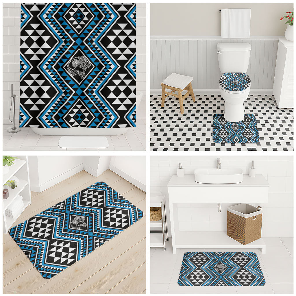 New Zealand Kikorangi Taniko Motifs Bathroom Set Maori Poi Dance Costume Inspired