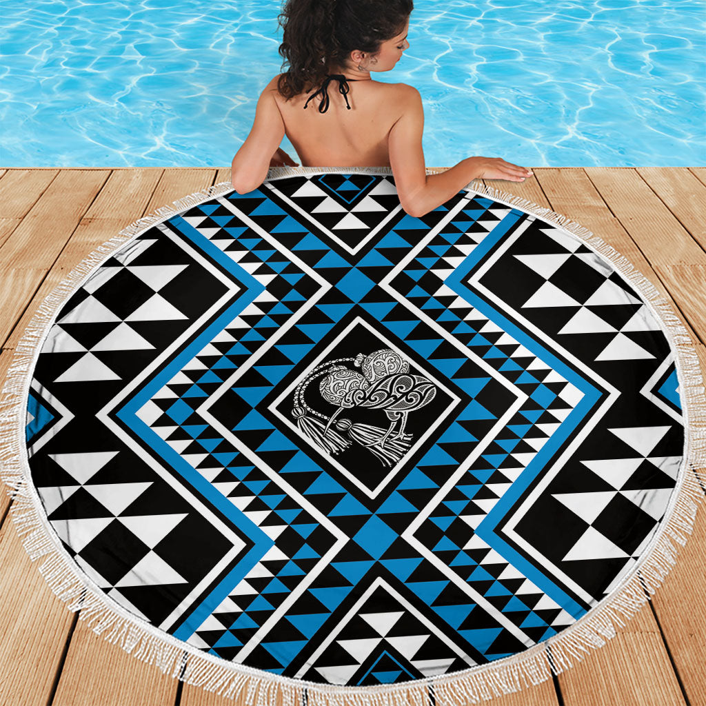 New Zealand Kikorangi Taniko Motifs Beach Blanket Maori Poi Dance Costume Inspired