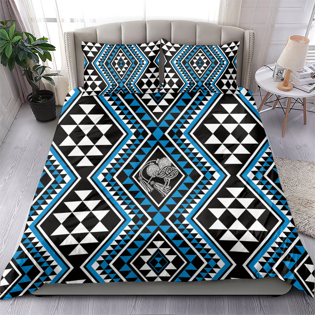 New Zealand Kikorangi Taniko Motifs Bedding Set Maori Poi Dance Costume Inspired