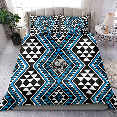 New Zealand Kikorangi Taniko Motifs Bedding Set Maori Poi Dance Costume Inspired