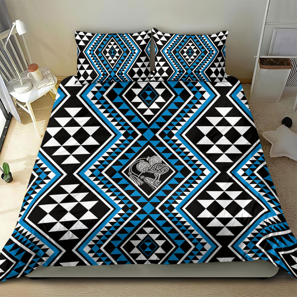 New Zealand Kikorangi Taniko Motifs Bedding Set Maori Poi Dance Costume Inspired