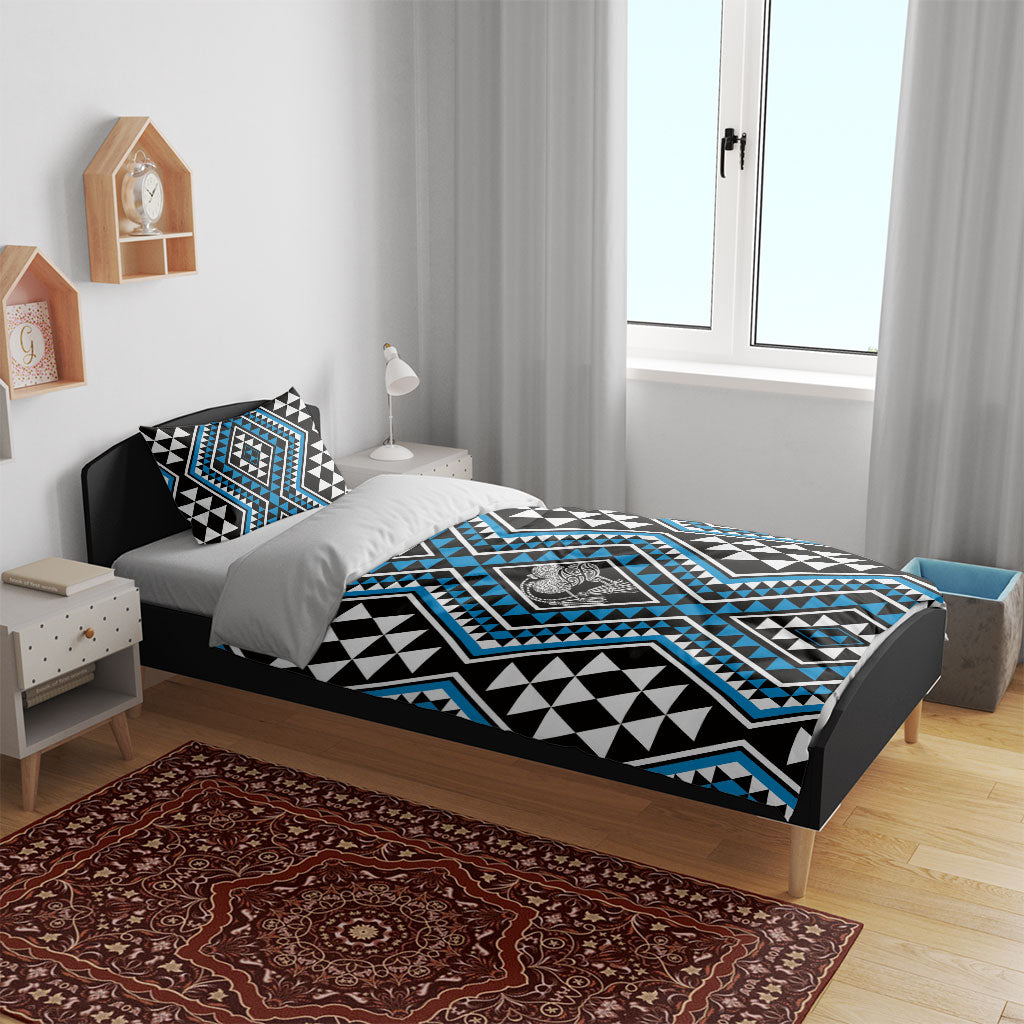 New Zealand Kikorangi Taniko Motifs Bedding Set Maori Poi Dance Costume Inspired
