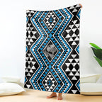 New Zealand Kikorangi Taniko Motifs Blanket Maori Poi Dance Costume Inspired