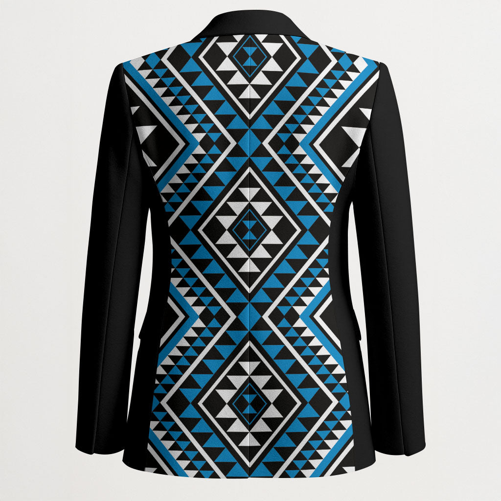 New Zealand Kikorangi Taniko Motifs Blazer Maori Poi Dance Costume Inspired