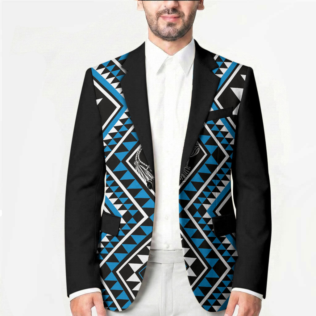New Zealand Kikorangi Taniko Motifs Blazer Maori Poi Dance Costume Inspired