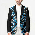 New Zealand Kikorangi Taniko Motifs Blazer Maori Poi Dance Costume Inspired