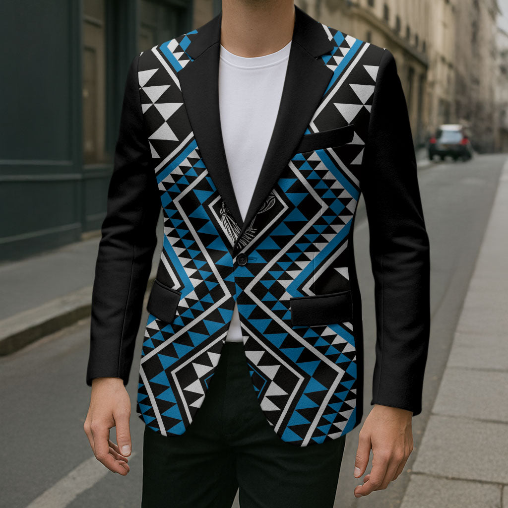 New Zealand Kikorangi Taniko Motifs Blazer Maori Poi Dance Costume Inspired