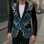 New Zealand Kikorangi Taniko Motifs Blazer Maori Poi Dance Costume Inspired