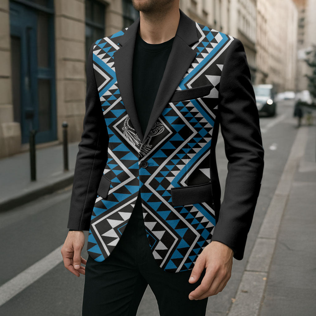 New Zealand Kikorangi Taniko Motifs Blazer Maori Poi Dance Costume Inspired