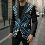 New Zealand Kikorangi Taniko Motifs Blazer Maori Poi Dance Costume Inspired