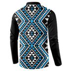 New Zealand Kikorangi Taniko Motifs Button Sweatshirt Maori Poi Dance Costume Inspired