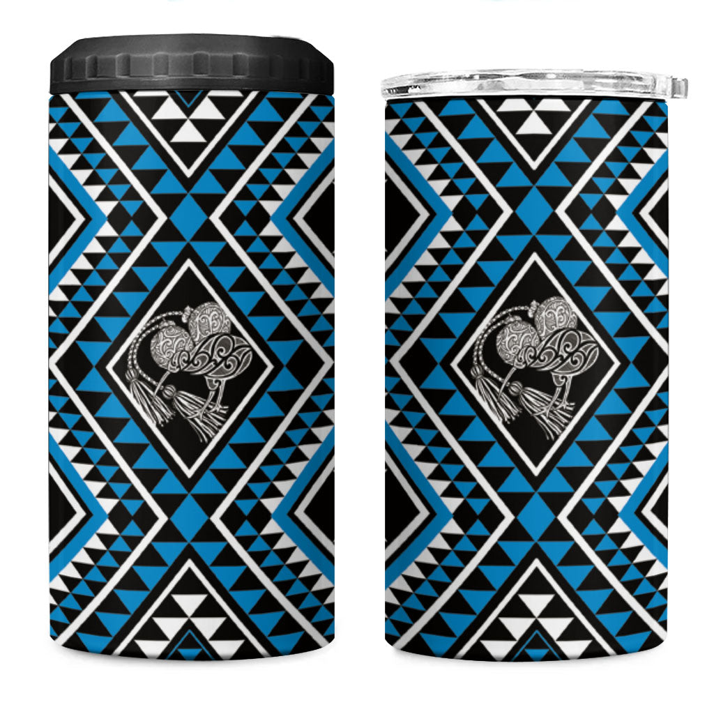 New Zealand Kikorangi Taniko Motifs 4 in 1 Can Cooler Tumbler Maori Poi Dance Costume Inspired