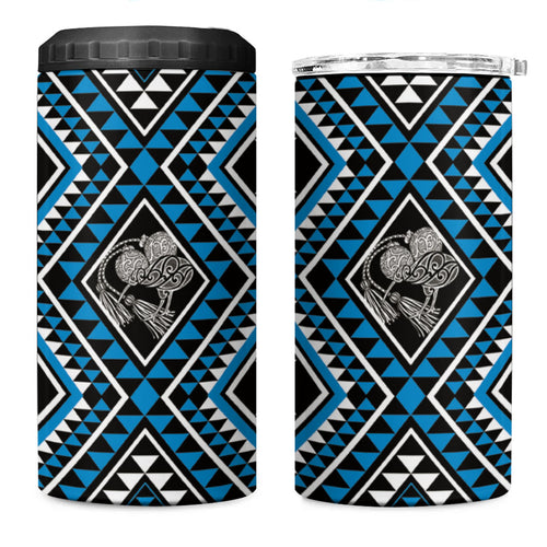 New Zealand Kikorangi Taniko Motifs 4 in 1 Can Cooler Tumbler Maori Poi Dance Costume Inspired