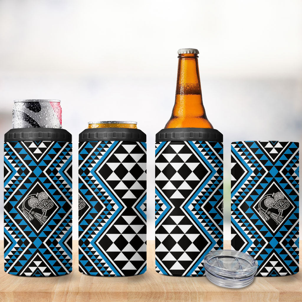 New Zealand Kikorangi Taniko Motifs 4 in 1 Can Cooler Tumbler Maori Poi Dance Costume Inspired