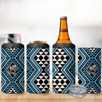 New Zealand Kikorangi Taniko Motifs 4 in 1 Can Cooler Tumbler Maori Poi Dance Costume Inspired