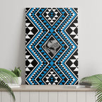 New Zealand Kikorangi Taniko Motifs Canvas Wall Art Maori Poi Dance Costume Inspired