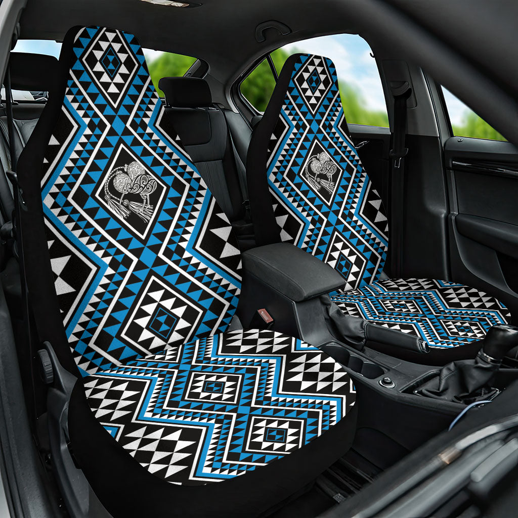 New Zealand Kikorangi Taniko Motifs Car Seat Cover Maori Poi Dance Costume Inspired