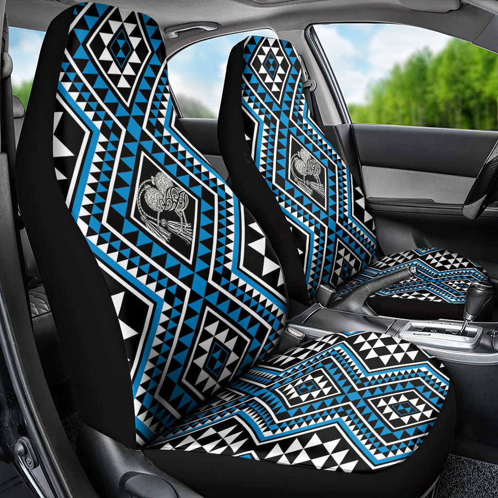 New Zealand Kikorangi Taniko Motifs Car Seat Cover Maori Poi Dance Costume Inspired