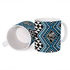 New Zealand Kikorangi Taniko Motifs Ceramic Mug Maori Poi Dance Costume Inspired
