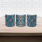New Zealand Kikorangi Taniko Motifs Ceramic Mug Maori Poi Dance Costume Inspired