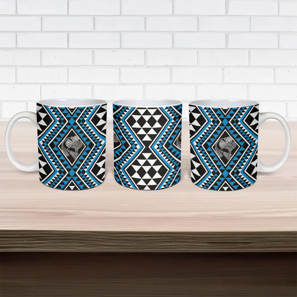 New Zealand Kikorangi Taniko Motifs Ceramic Mug Maori Poi Dance Costume Inspired