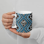 New Zealand Kikorangi Taniko Motifs Ceramic Mug Maori Poi Dance Costume Inspired