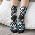 New Zealand Kikorangi Taniko Motifs Crew Socks Maori Poi Dance Costume Inspired