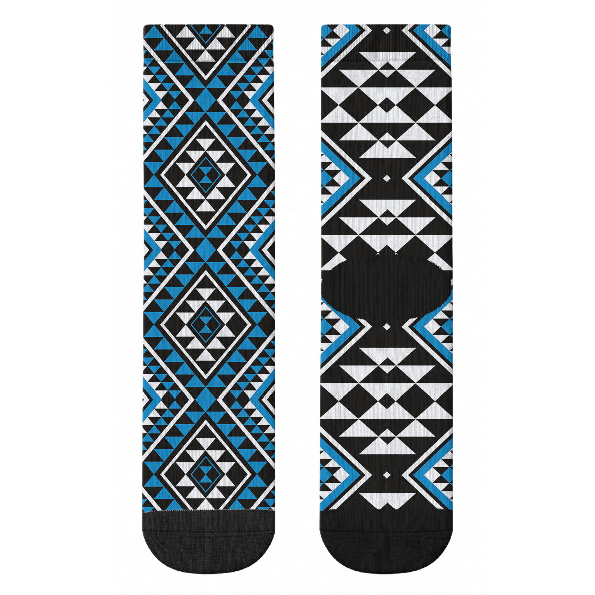 New Zealand Kikorangi Taniko Motifs Crew Socks Maori Poi Dance Costume Inspired