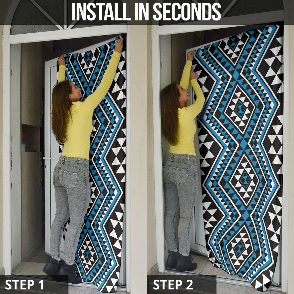 New Zealand Kikorangi Taniko Motifs Door Cover Maori Poi Dance Costume Inspired