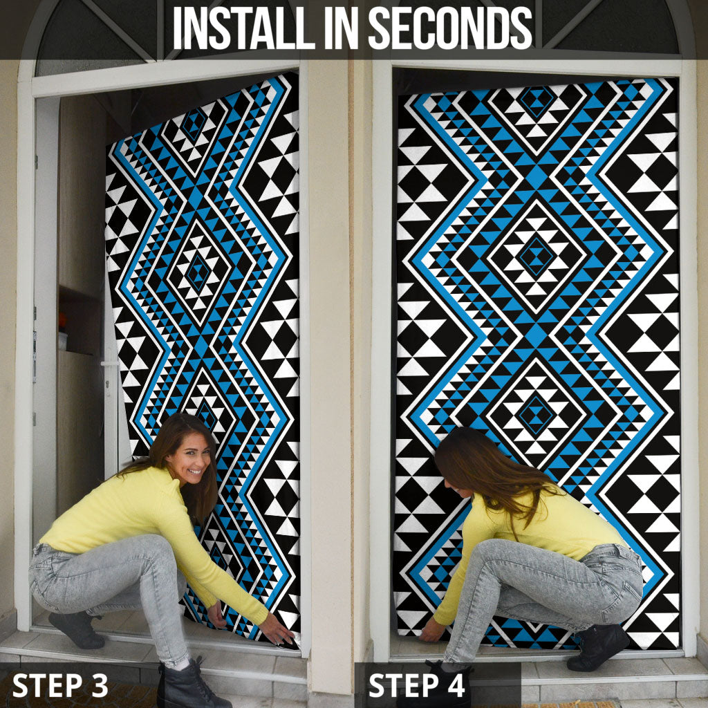 New Zealand Kikorangi Taniko Motifs Door Cover Maori Poi Dance Costume Inspired