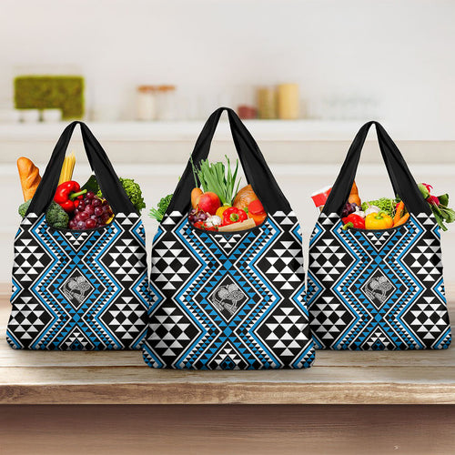 New Zealand Kikorangi Taniko Motifs Grocery Bag Maori Poi Dance Costume Inspired