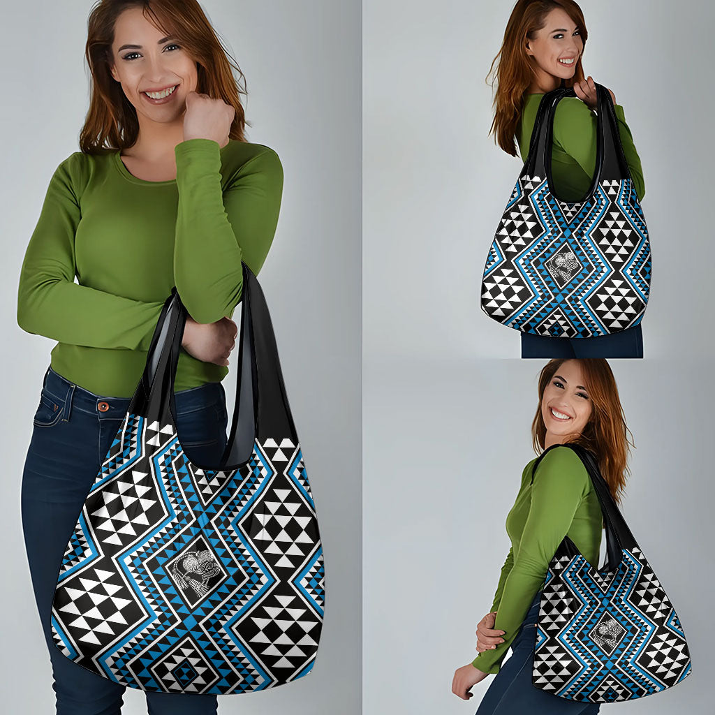 New Zealand Kikorangi Taniko Motifs Grocery Bag Maori Poi Dance Costume Inspired