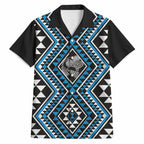 New Zealand Kikorangi Taniko Motifs Hawaiian Shirt Maori Poi Dance Costume Inspired
