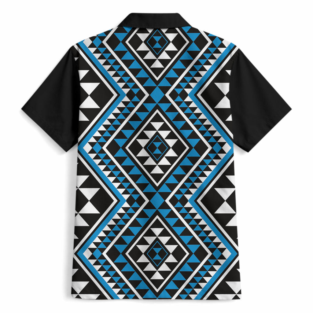 New Zealand Kikorangi Taniko Motifs Hawaiian Shirt Maori Poi Dance Costume Inspired