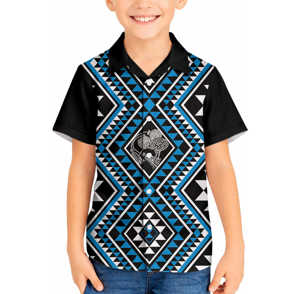 New Zealand Kikorangi Taniko Motifs Hawaiian Shirt Maori Poi Dance Costume Inspired
